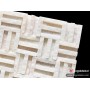 1x48cm Simli Beyaz Mermer Patlatma Doğal Taş - DT1588